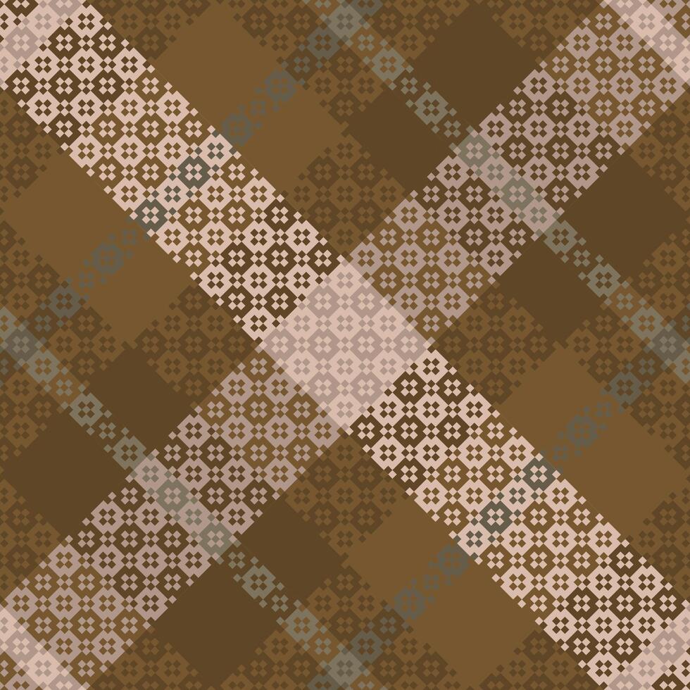 Tartan plaid pattern with texture and warm color. vector