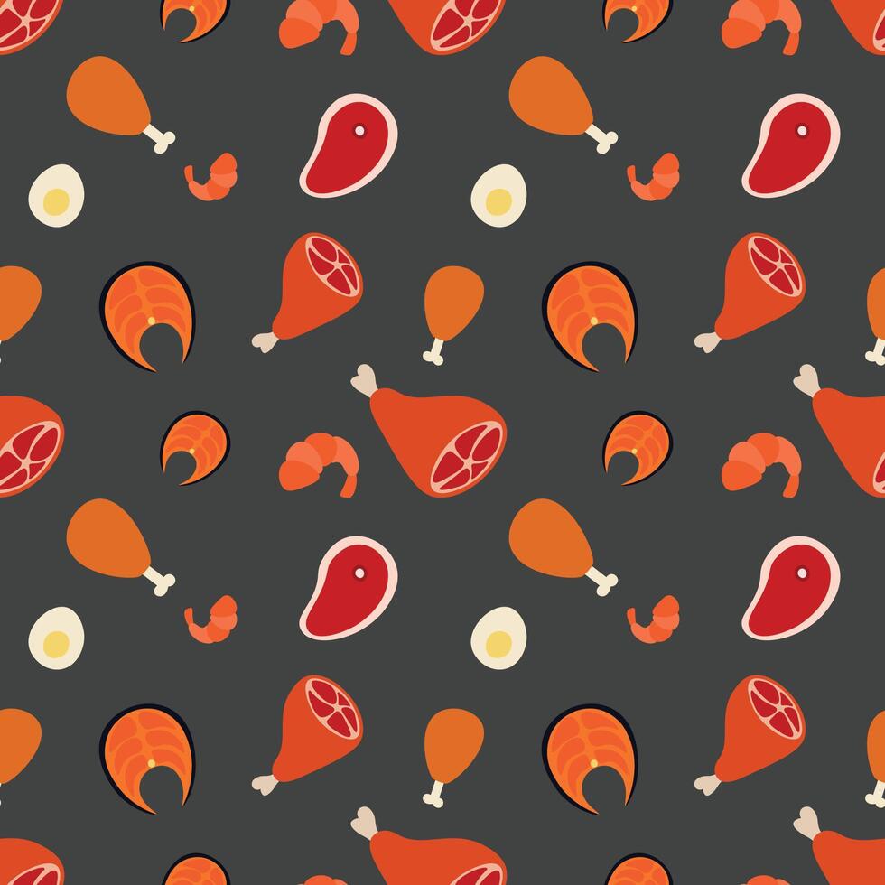 Protein seamless pattern. vector
