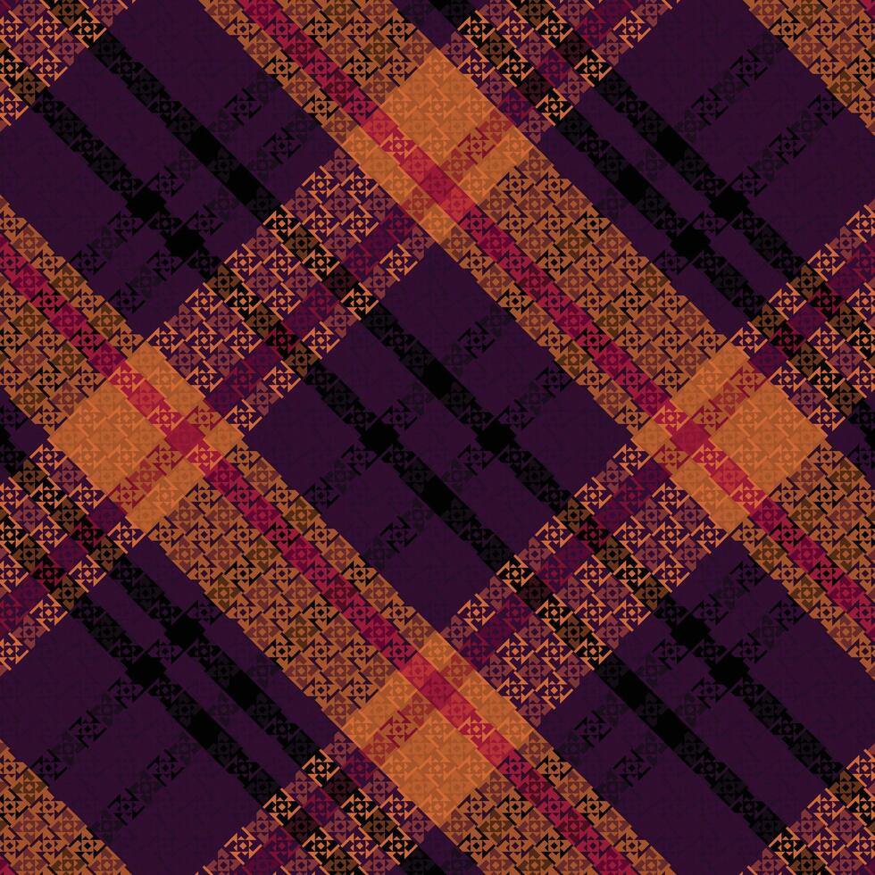 Tartan plaid pattern with texture and warm color. vector
