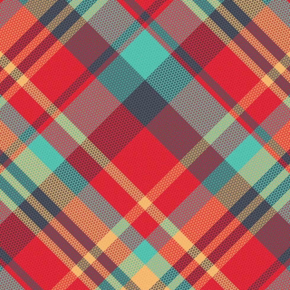 Tartan plaid pattern with texture and warm color. vector