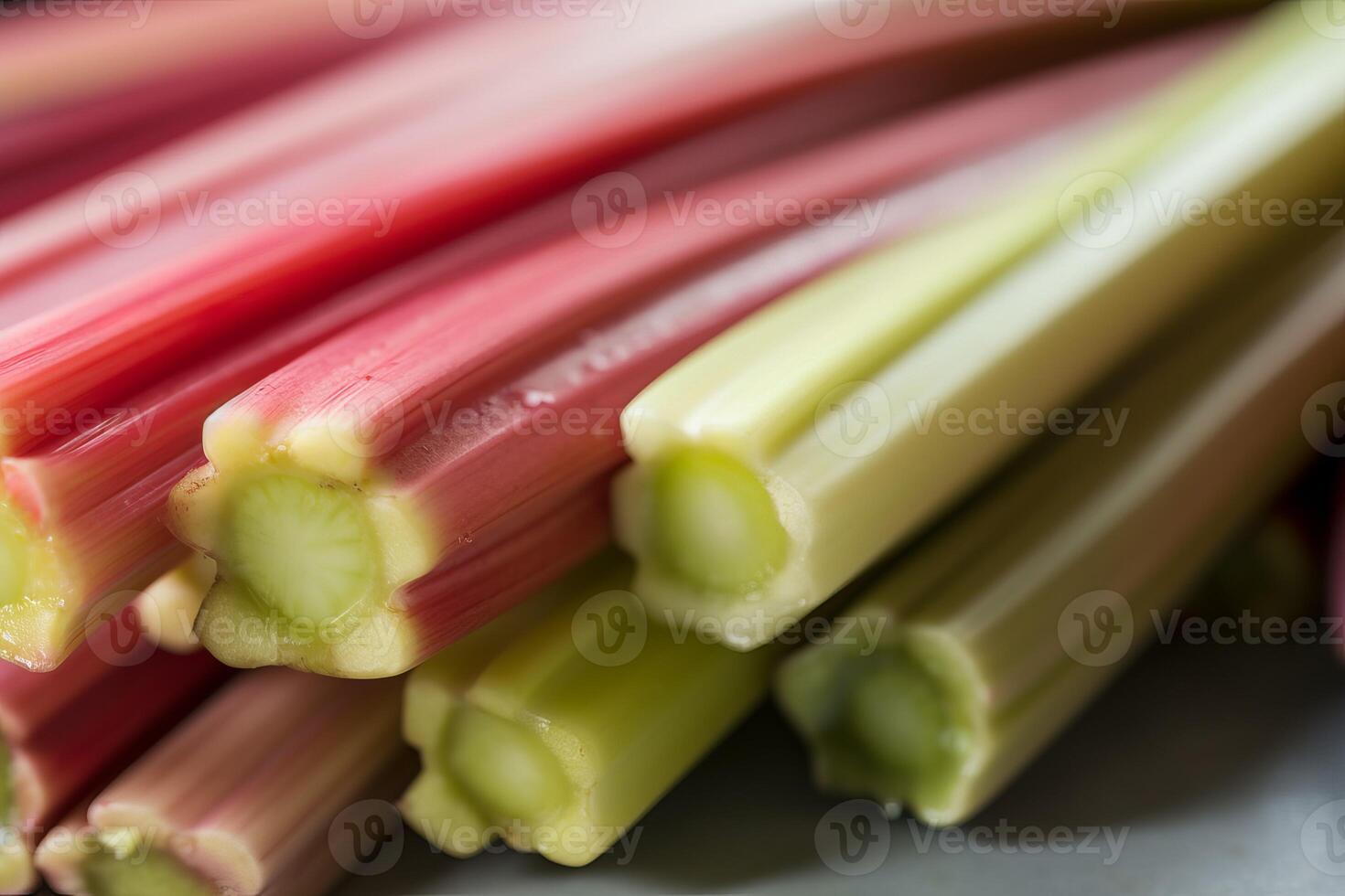 AI generated Rhubarb vegetable stalks. Generate ai photo