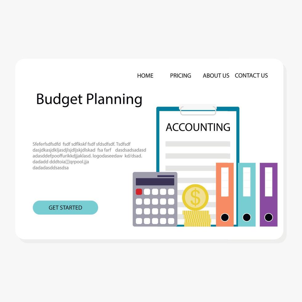 Budget planning service, b2b accounting and financial advice. Vector illustration. B2b marketing, job analytic, supply mamagement, industry marketing, data commerce concept, employee service