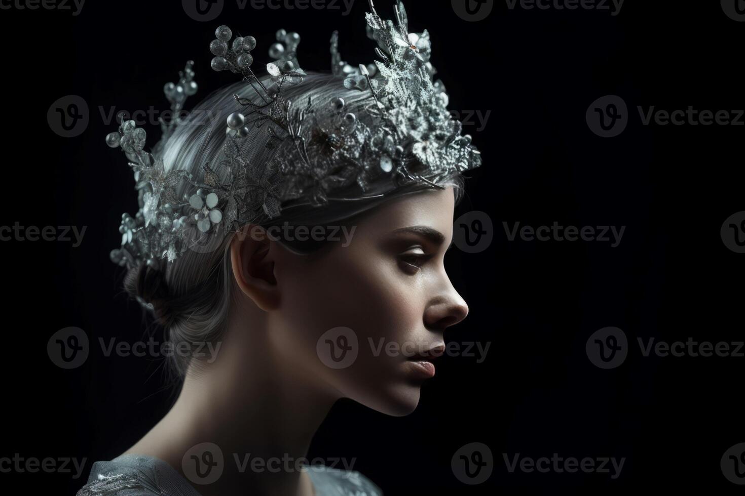 AI generated Dark princess crown. Generate ai photo