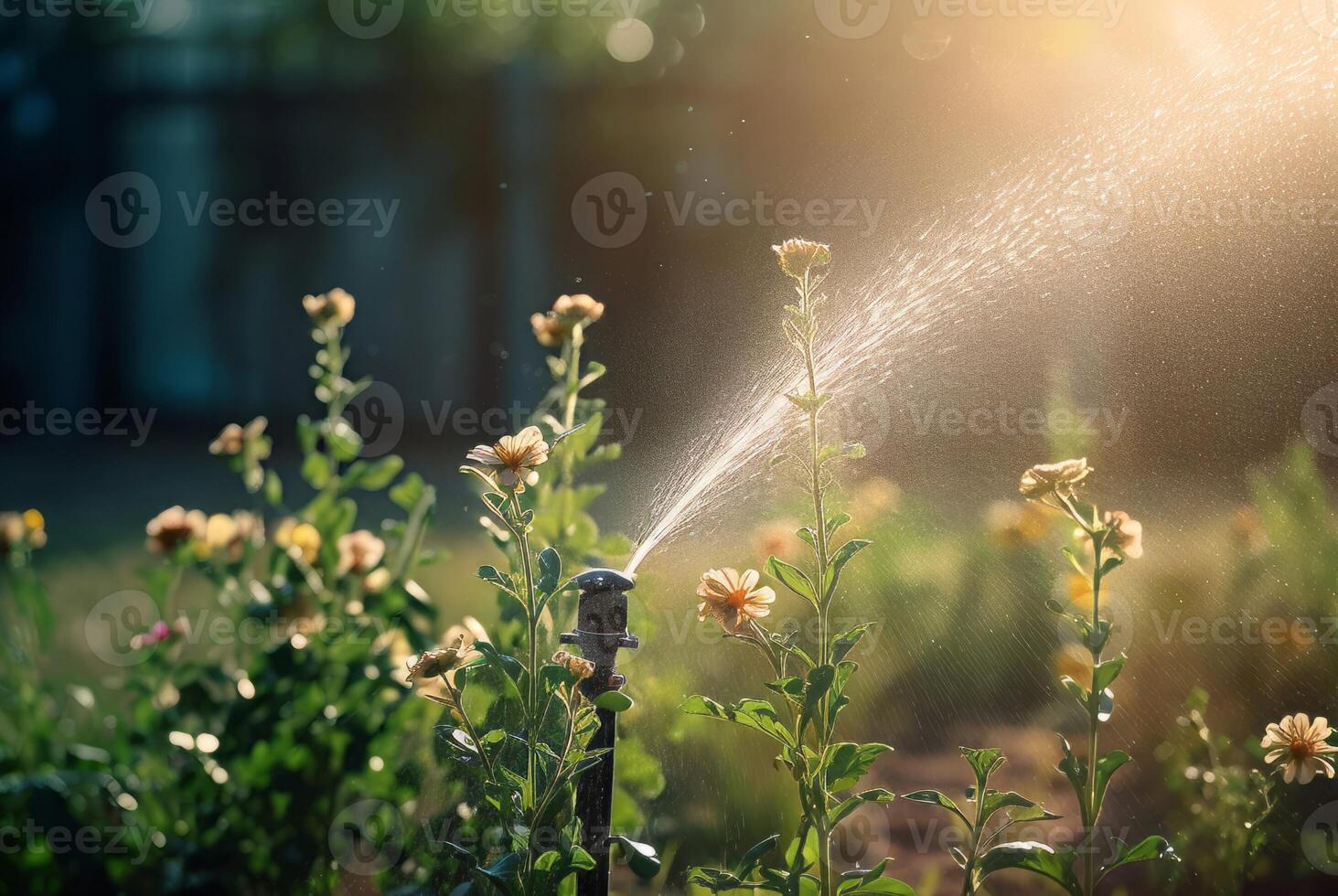 ai generado automáticamente riego planta. generar ai foto