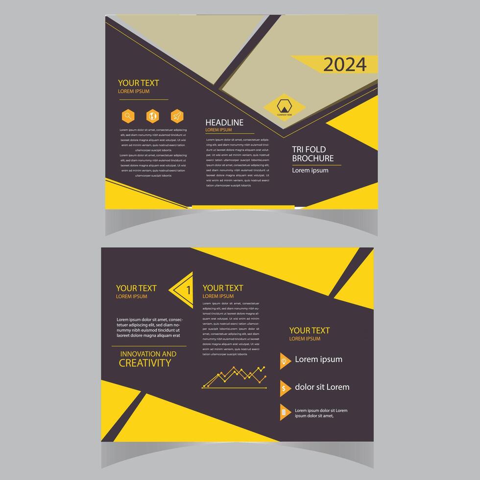 Tri fold brochure design with circle, corporate business template for tri fold flyer. Brochure design, brochure template, Business booklet, catalog, magazine, magnetic, design vector