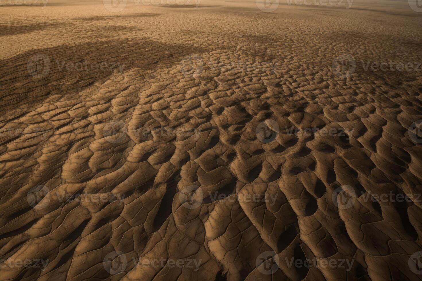 AI generated Endless sandy wasteland. Generate AI photo