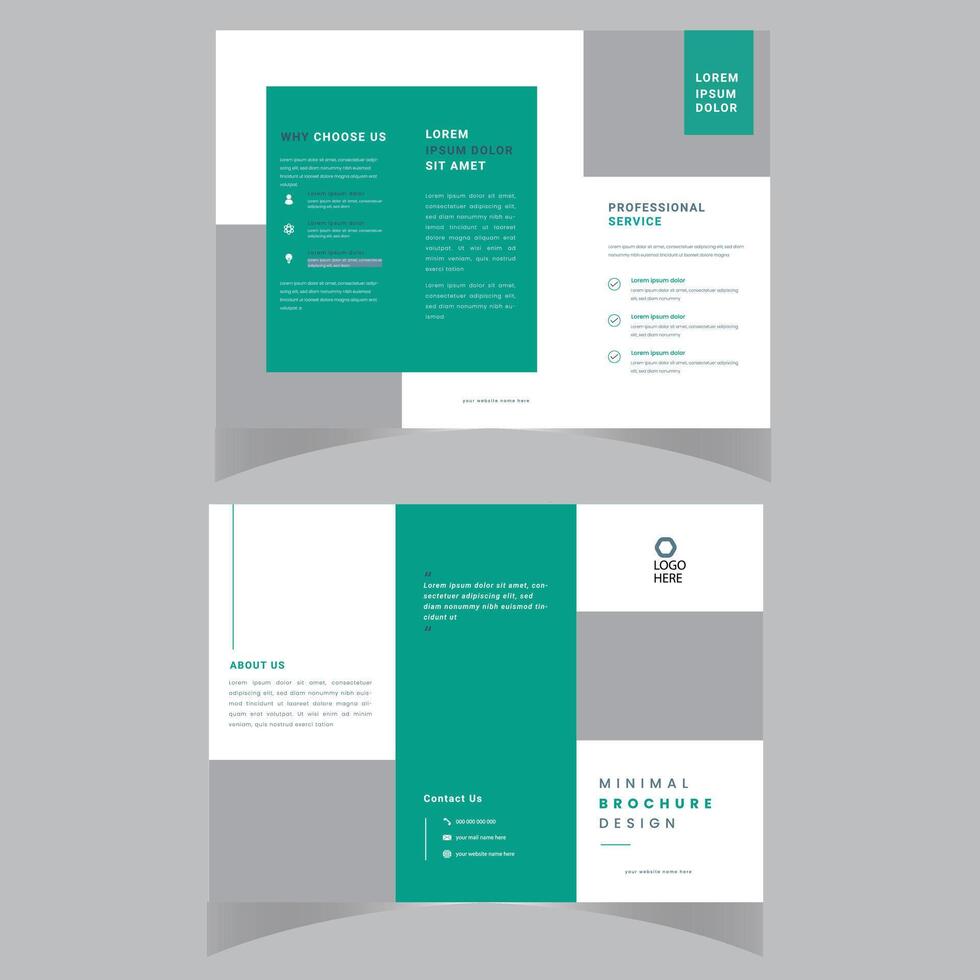 Tri fold brochure design. Teal, orange corporate business template for tri fold flyer. Layout with modern circle photo and abstract background. Creative concept 3 folded flyer or brochure. vector