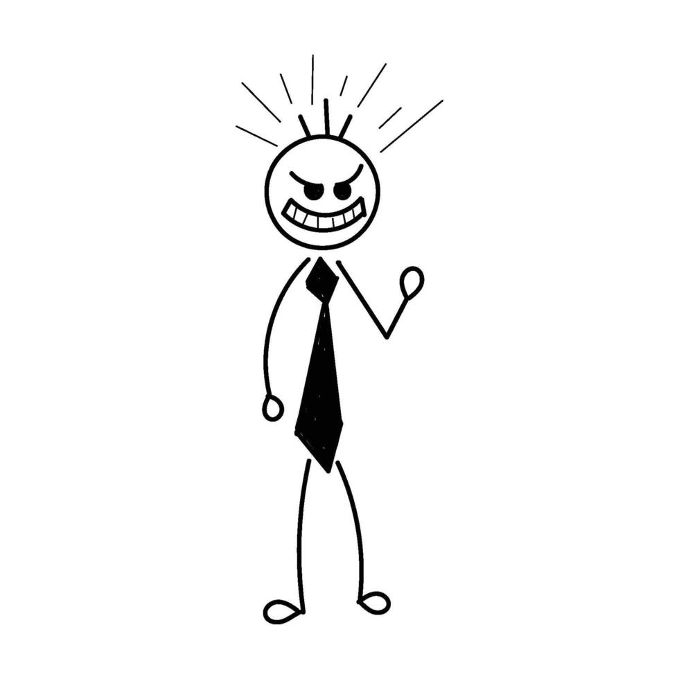 Funny Stick figure hand drawn style for print vector