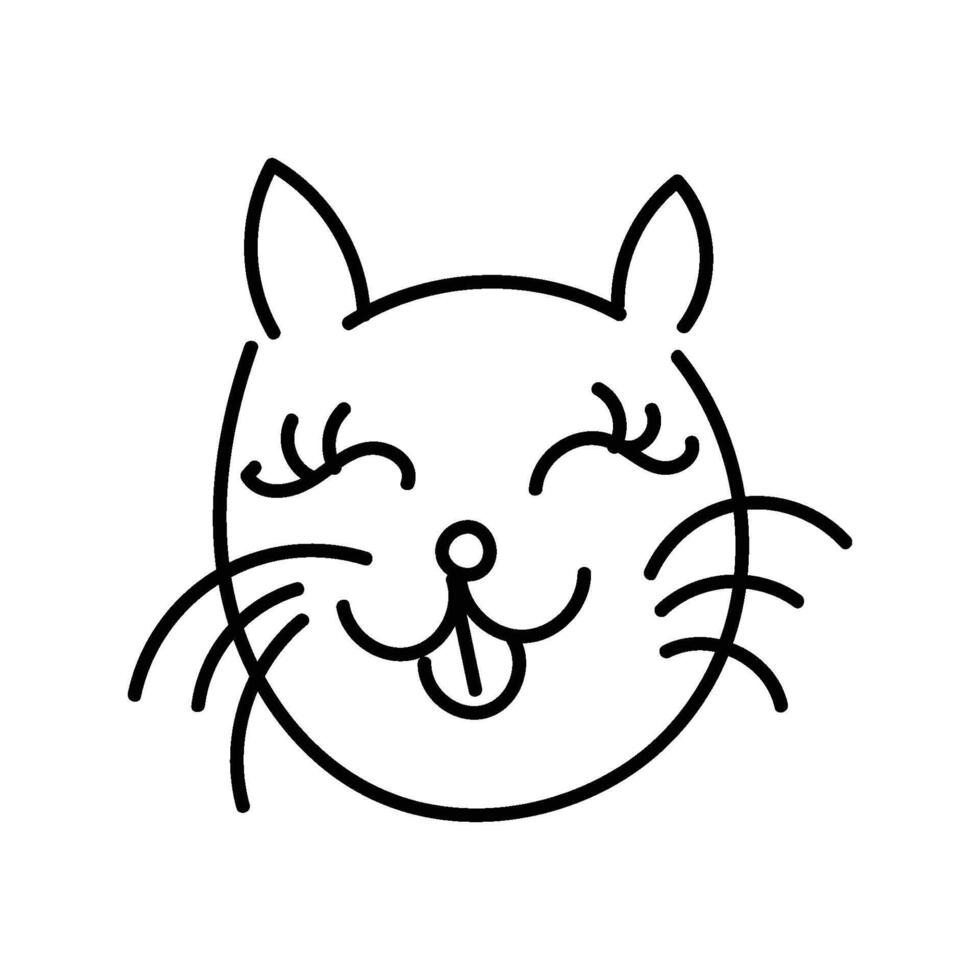 Funny cat face for prin vector