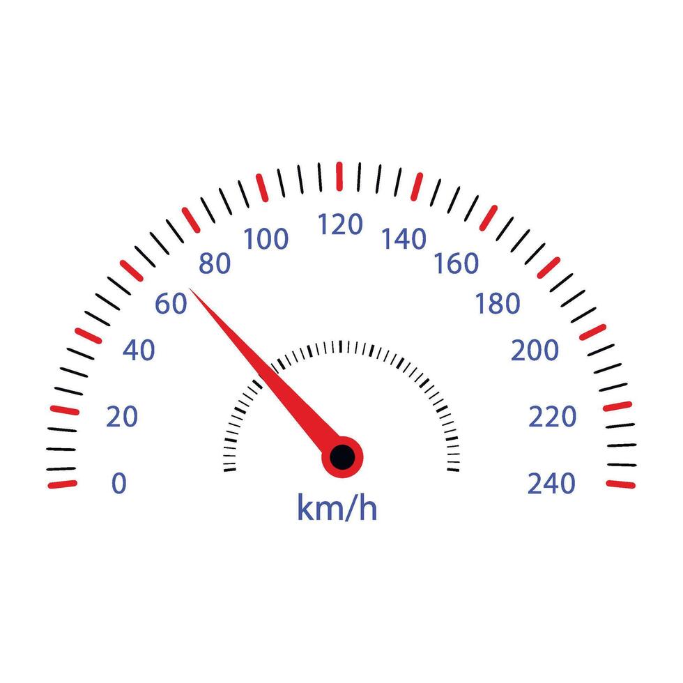 Car speedometer fast icon km h scale measuring. Vector illustration. Speed panel, automobile element control, car speedometer, power kilometer limit, background illustration, light clock