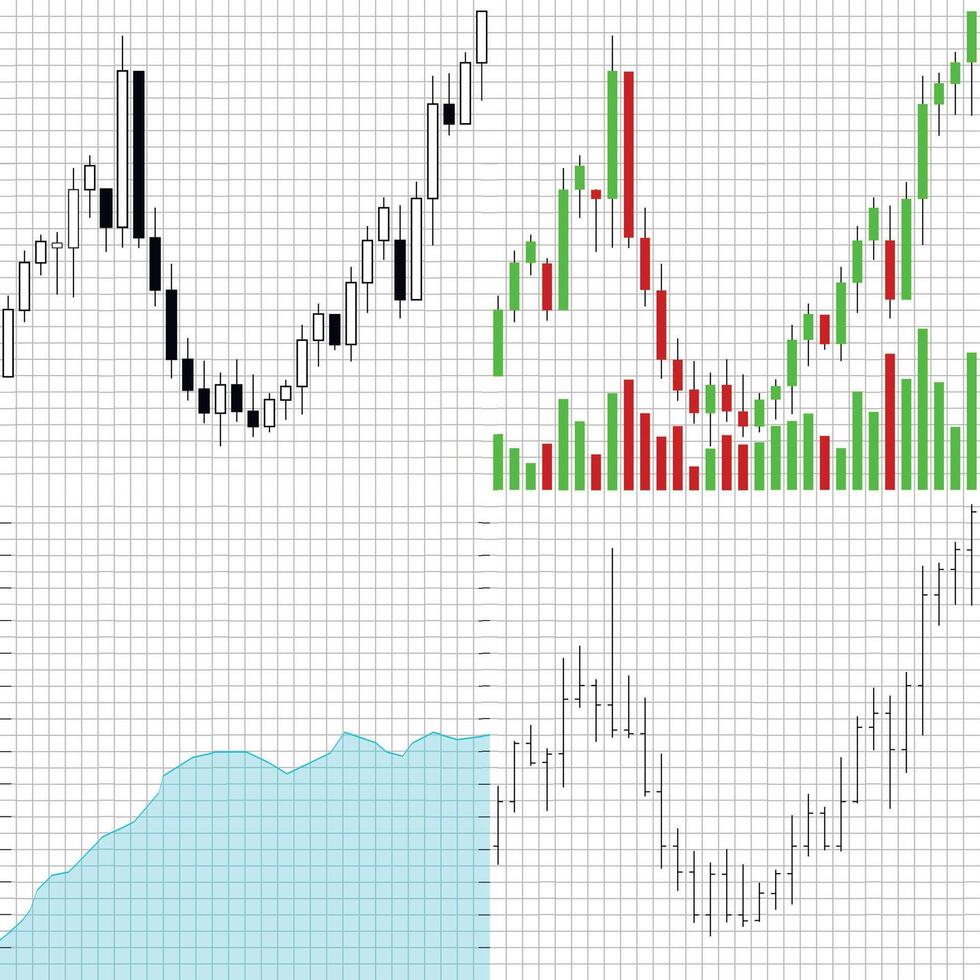 Chart and diagram for trade exchange, candles and bar. Vector bar stock graph, diagram trade and chart market, money exchange growth illustration