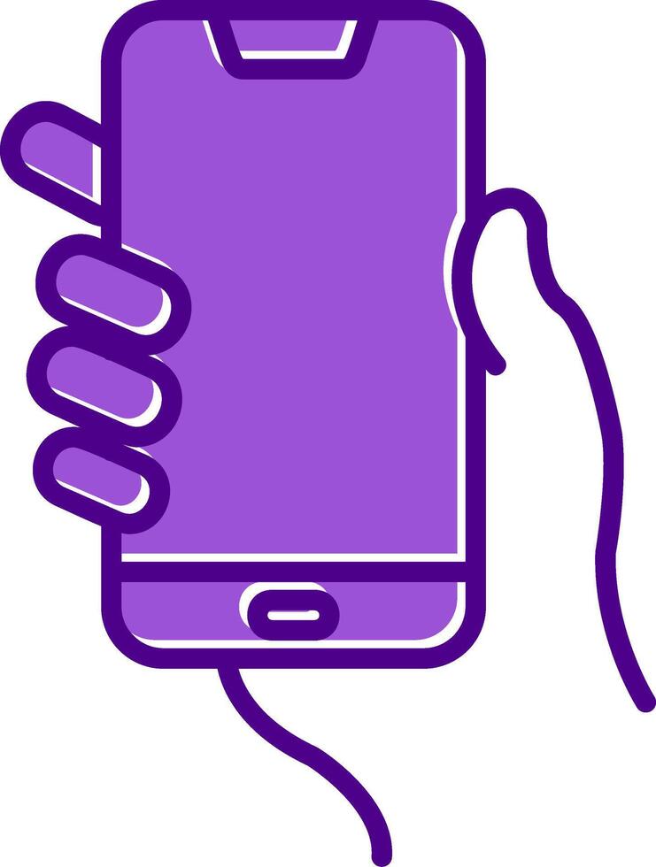 Hands holding mobile phone Vecto Icon vector