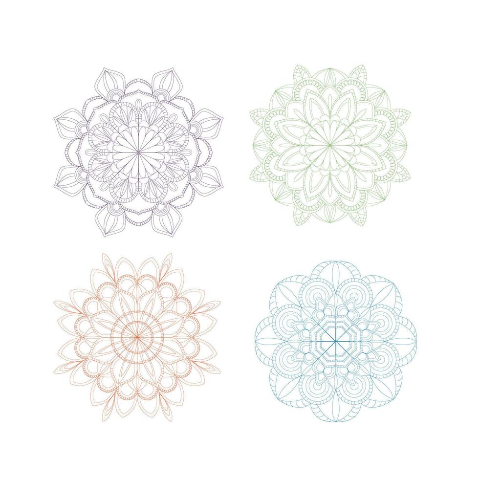 vector set of colorful floral mandalas decorative luxury mandala design elegant colorful mandala background symmetrical colorful pattern, Indian pattern, oriental patter