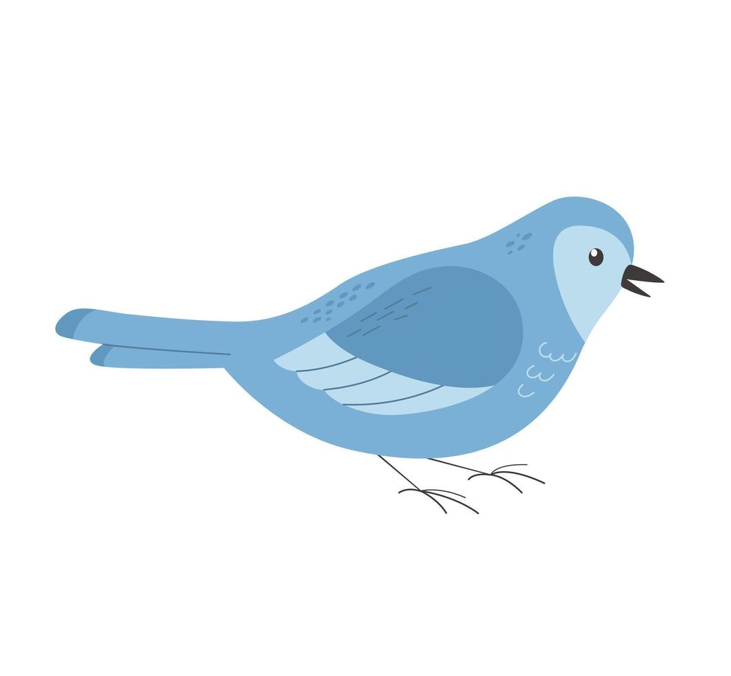 Cute pigeon isolated on white background. Spring bird cartoon vector illustration.