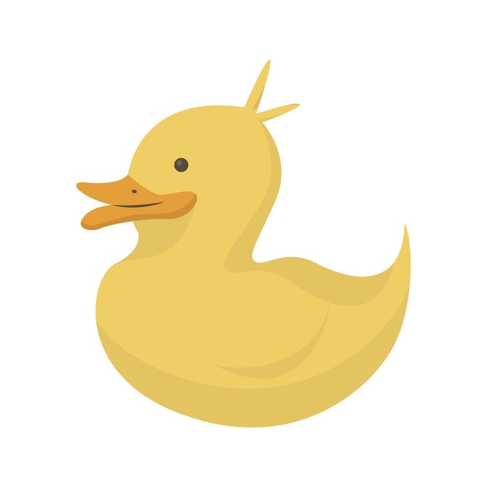 caucho amarillo Pato aislado en blanco antecedentes. vector bañera pato, amarillo caucho juguete para ducha, el plastico pájaro anadón, flotador cariño ilustración