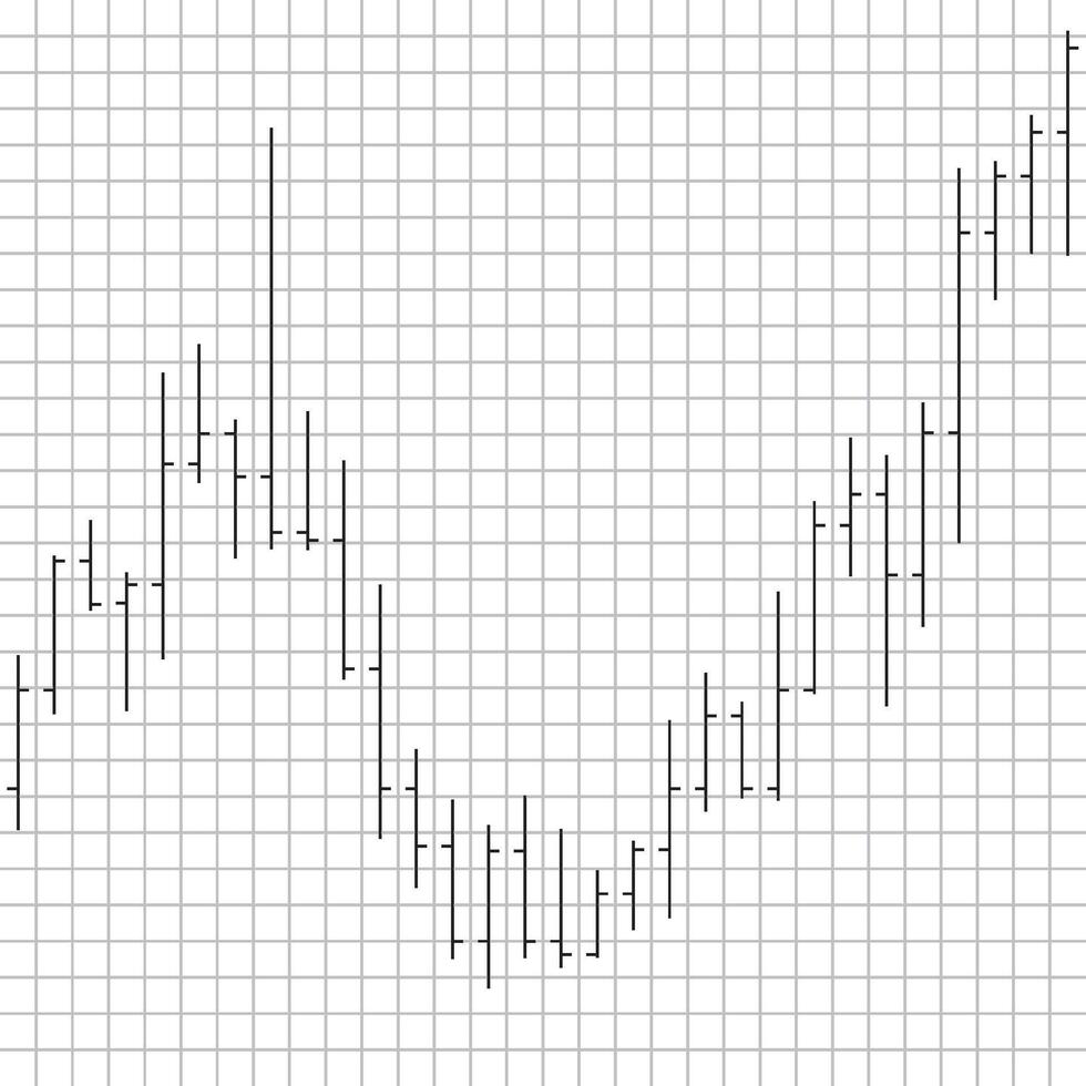 Bar chart exchange graphic and diagram line, trend up and down, bull and bear. Vector illustration. Data infographic, global currency strategy, company manegment project, statistiks plan