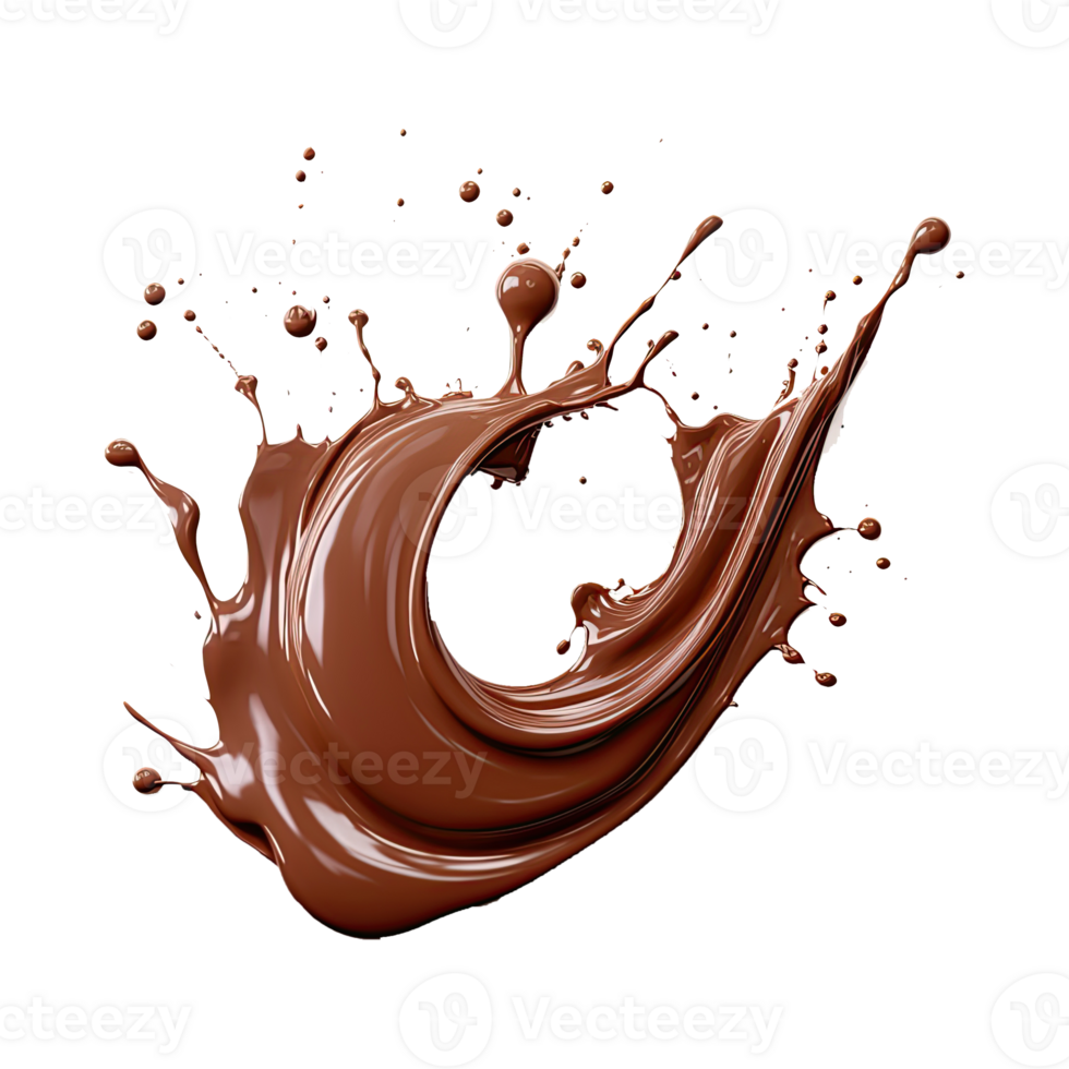 AI generated Cocoa liquid splashes on transparent background png