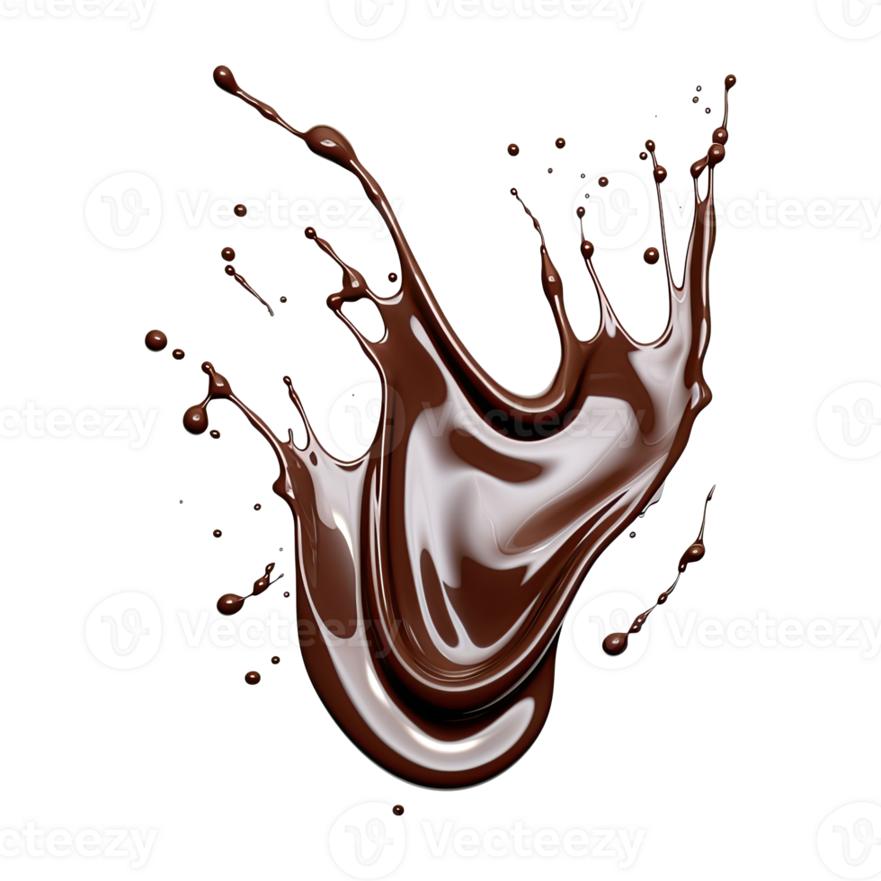 AI generated Cocoa liquid splashes on transparent background png