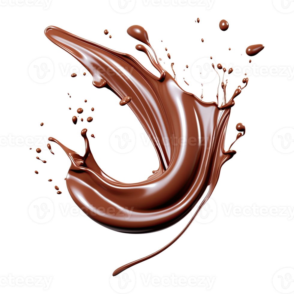 AI generated Cocoa liquid splashes on transparent background png