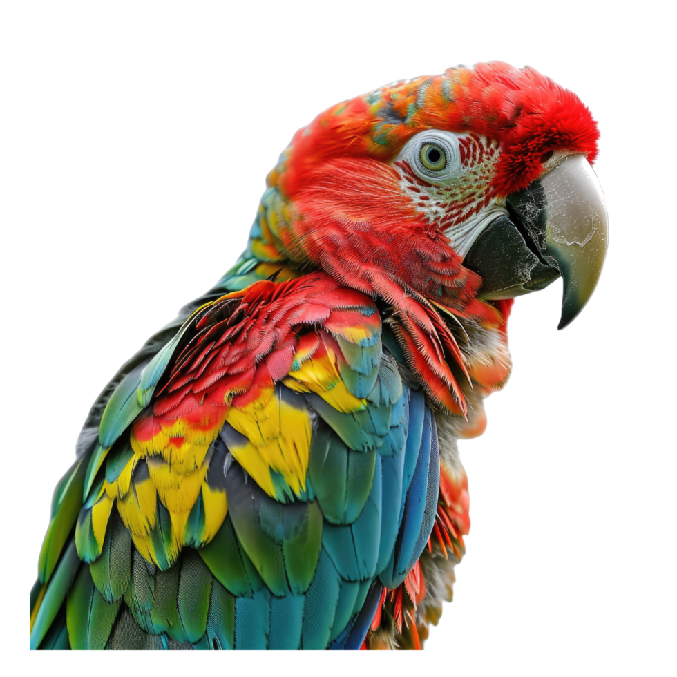 AI generated red and yellow macaw png