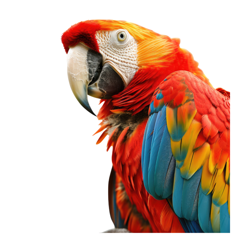 AI generated red and yellow macaw png