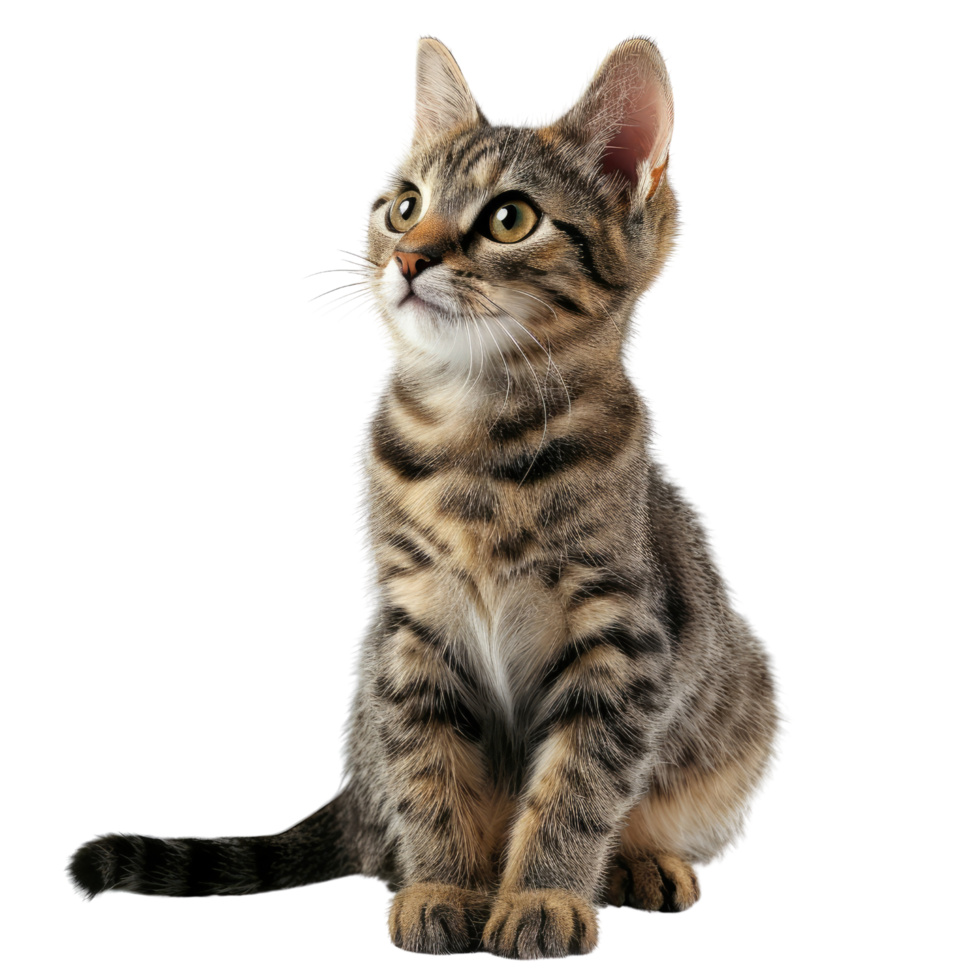 AI generated Striped kitten on transparent background png