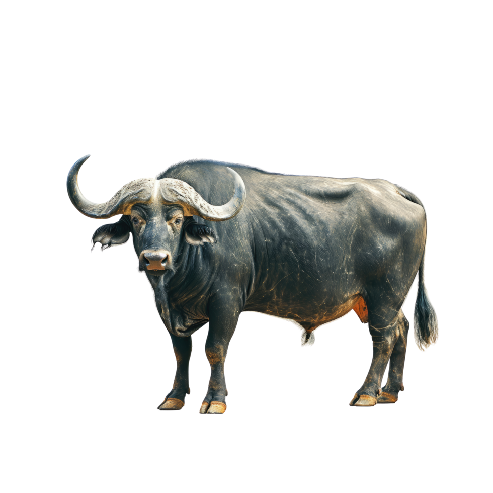 AI generated buffalo isolated on white background png
