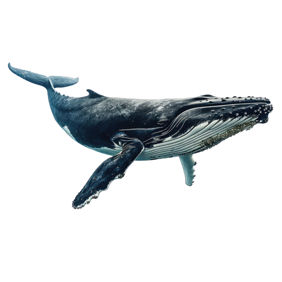 AI generated Blue whale on transparent background png