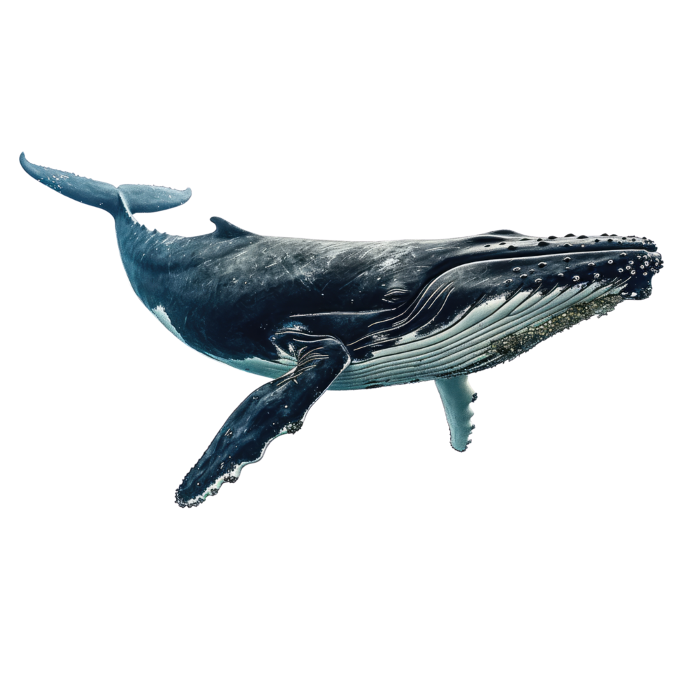 AI generated Blue whale on transparent background png