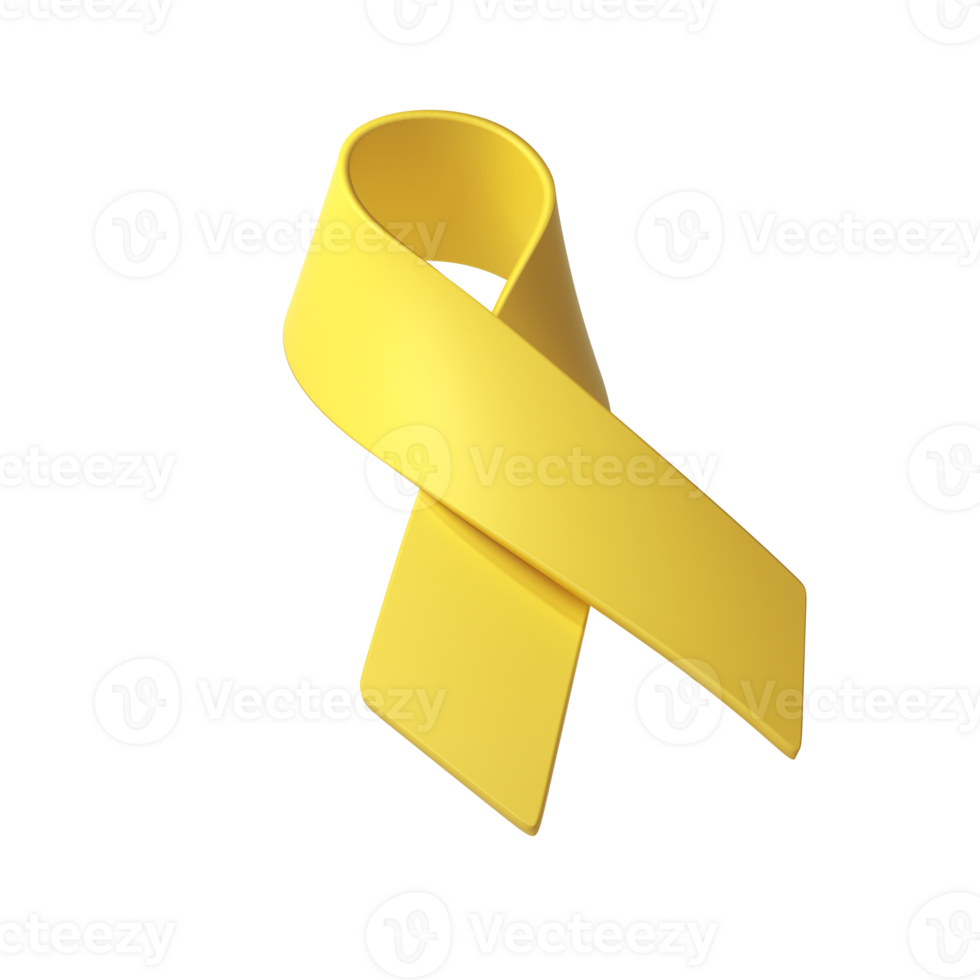 3d Yellow ribbon awareness Adenosarcoma, Bladder Bone Cancer, Endometriosis, Sarcoma, Spina Bifida. transparent illustration png