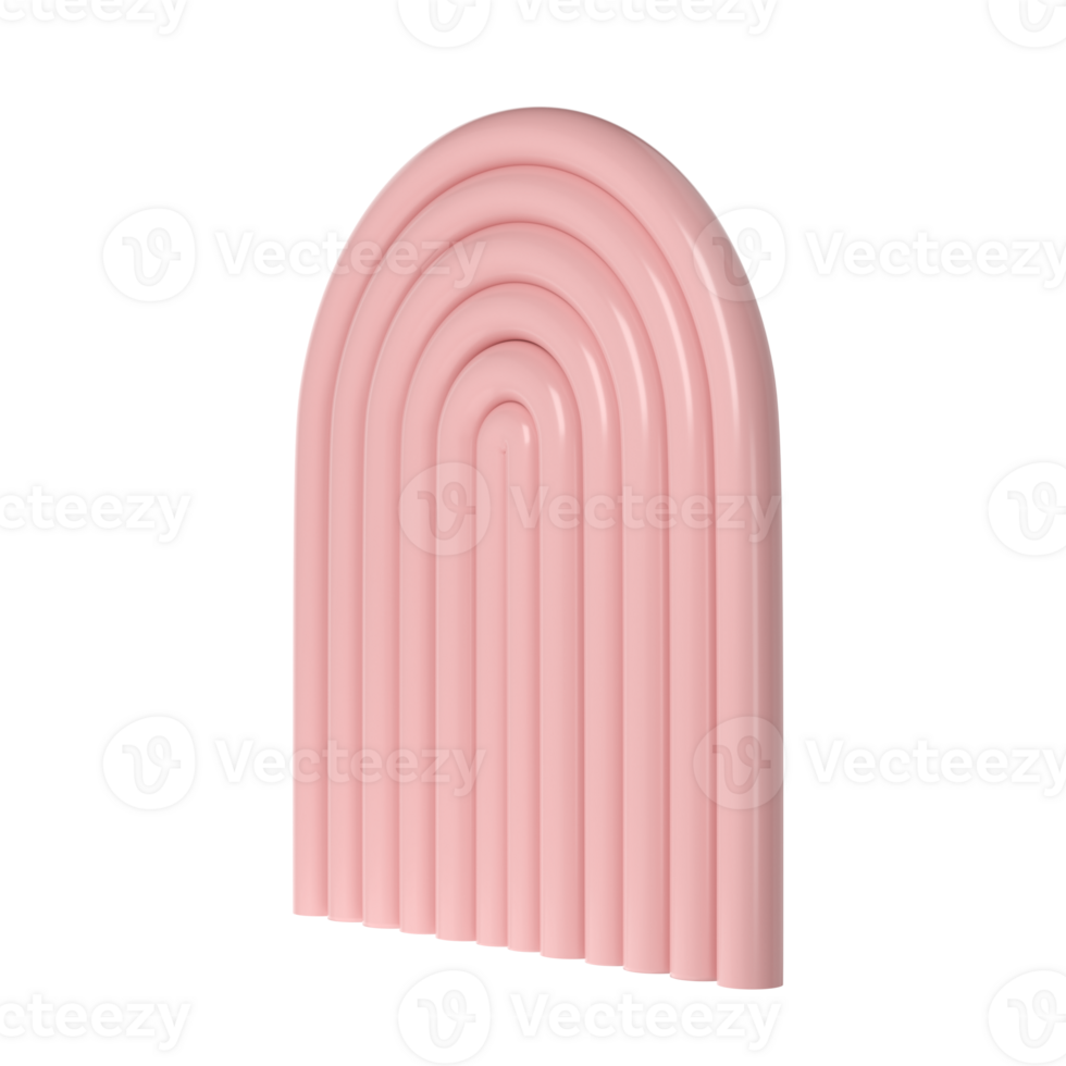 3d rendering of plaster molds Abstract geometry arch. Minimalistic forms. Stylish aesthetic transparent showcase, mock up for the exhibitions, presentation of products and goods png