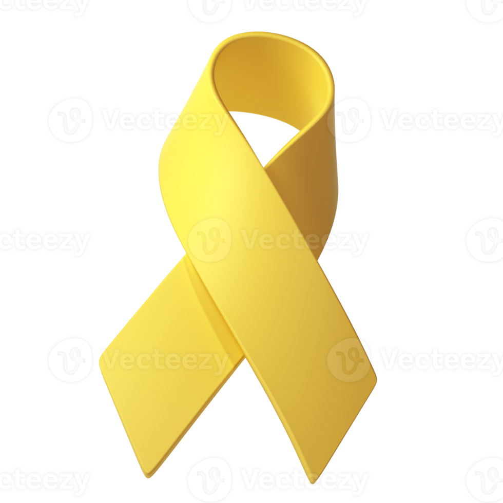 3d geel lint bewustzijn adenosarcoom, blaas bot kanker, endometriose, sarcoom, spina bifida. transparant illustratie png
