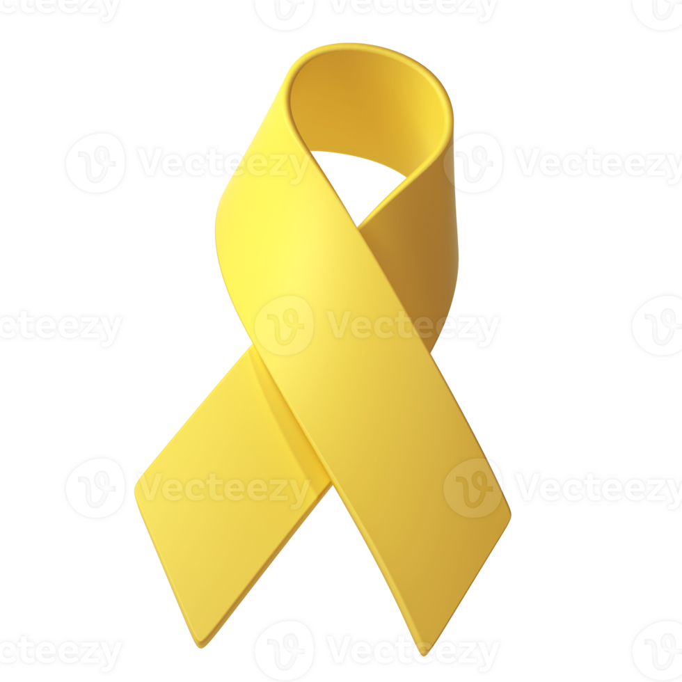 3d Yellow ribbon awareness Adenosarcoma, Bladder Bone Cancer, Endometriosis, Sarcoma, Spina Bifida. transparent illustration png