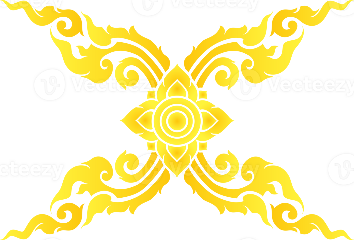thai pattern golden asia culture design element for decorate border frame card png