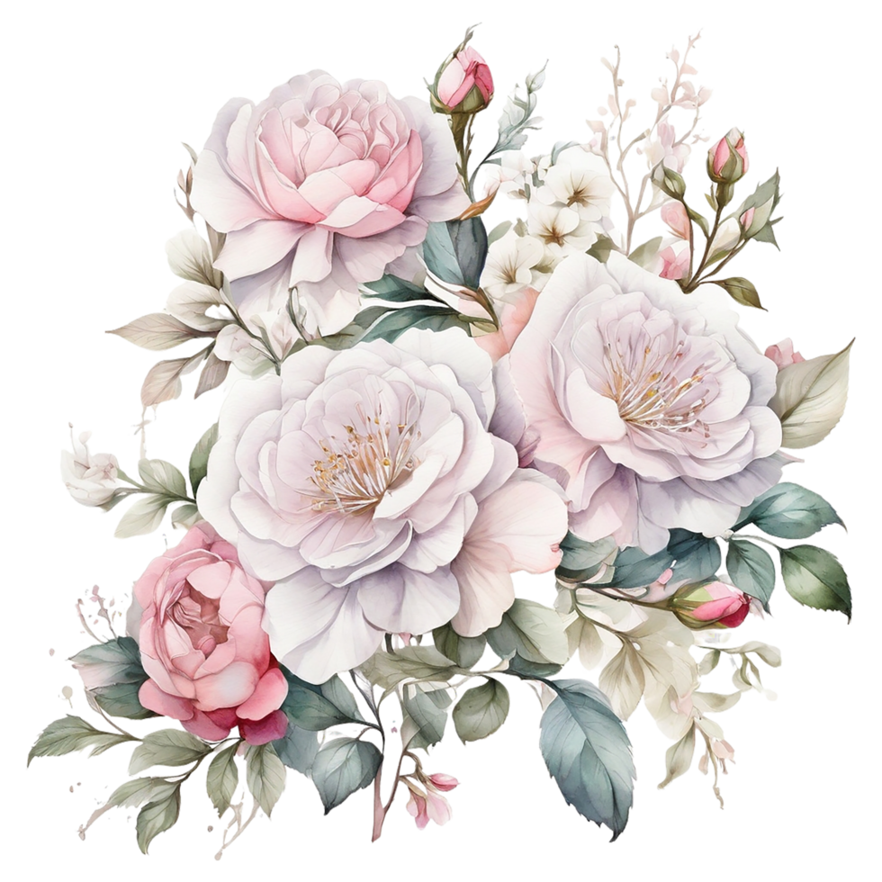 ai gegenereerd waterverf bloemen bloem ontwerp, waterverf bloem regelingen bloemen, waterverf bloem ontwerp, bloem sublimatie bloemen clip art, clip art, bruiloft decoratie png