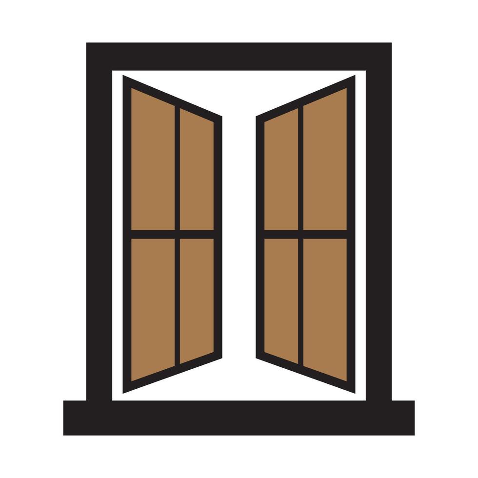 plantilla de diseño de vector de logotipo de icono de ventana