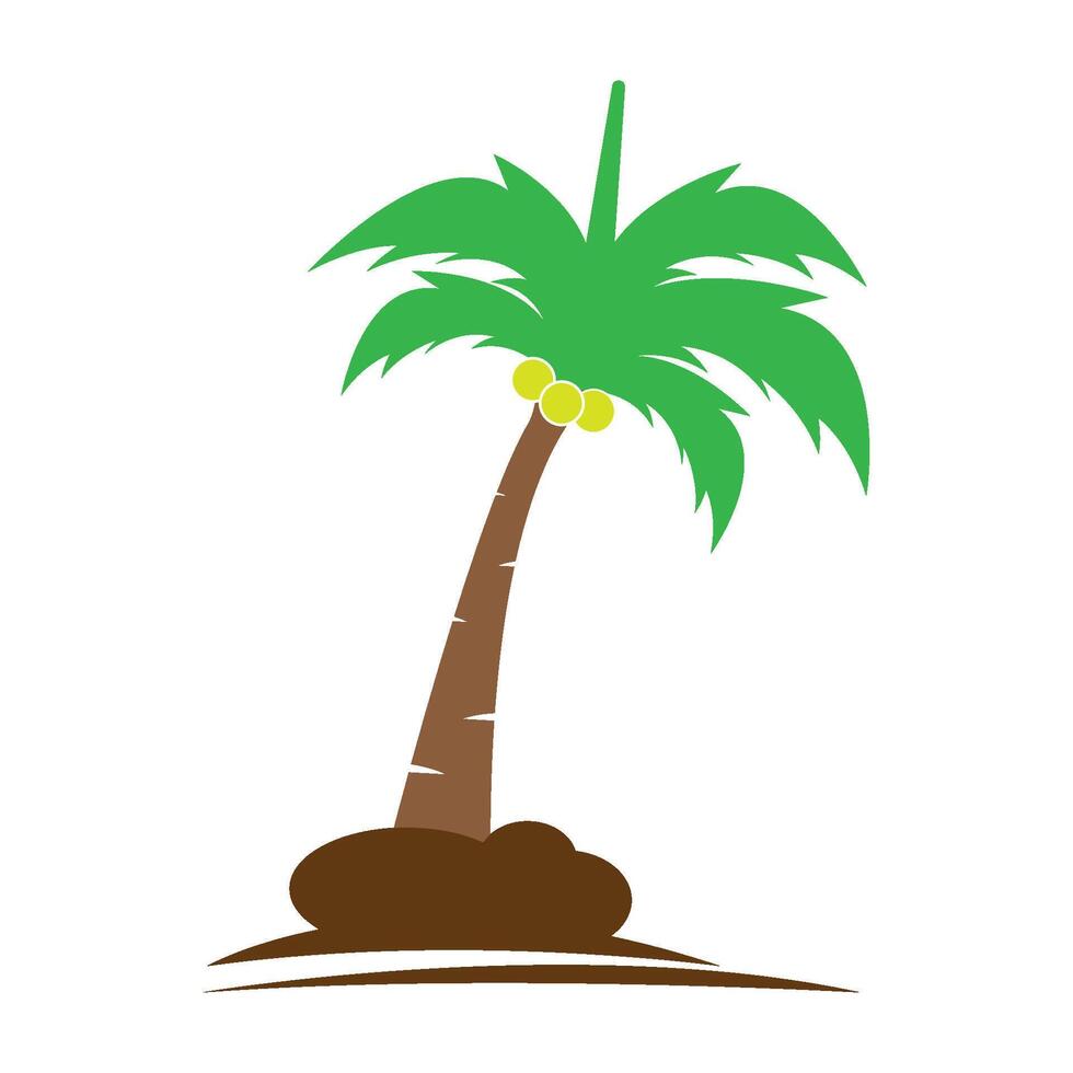 plantilla de diseño de vector de logotipo de icono de árbol de coco
