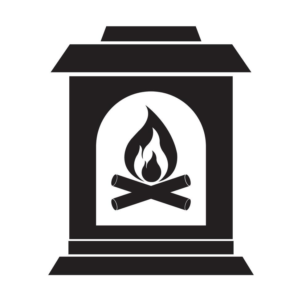 fire furnace icon logo vector design template