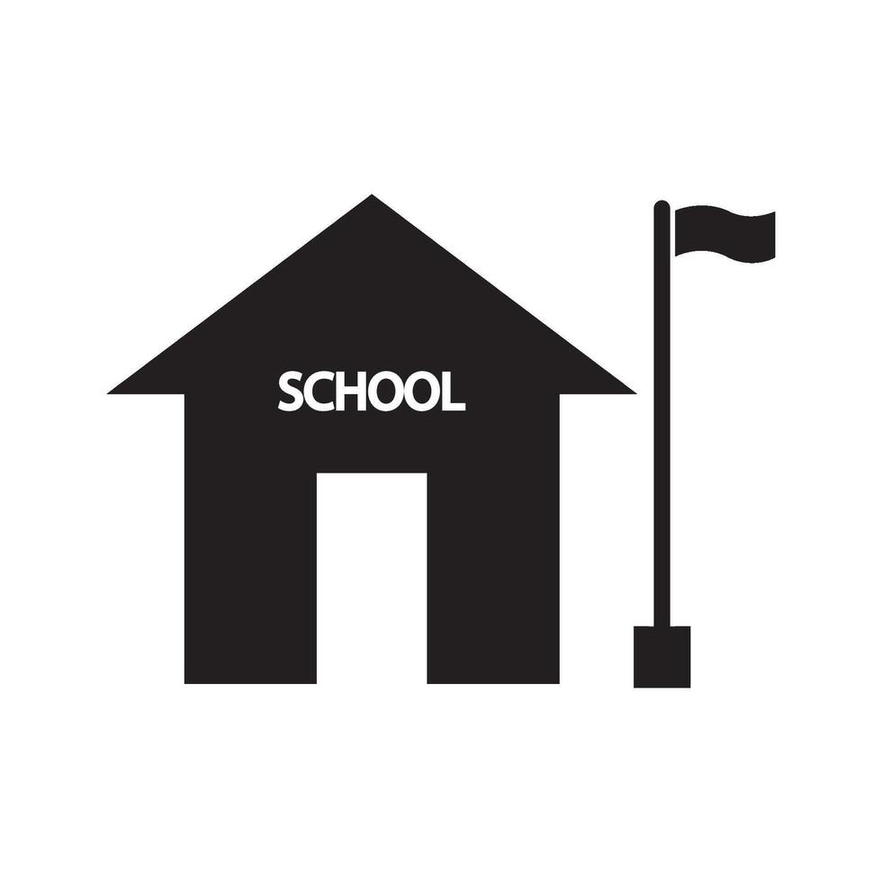 school building icon logo vector design template