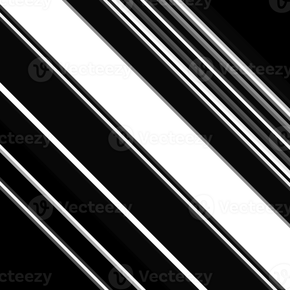 Black and white striped abstract background overlay. Motion effect. PNG graphic illustration with transparent background.
