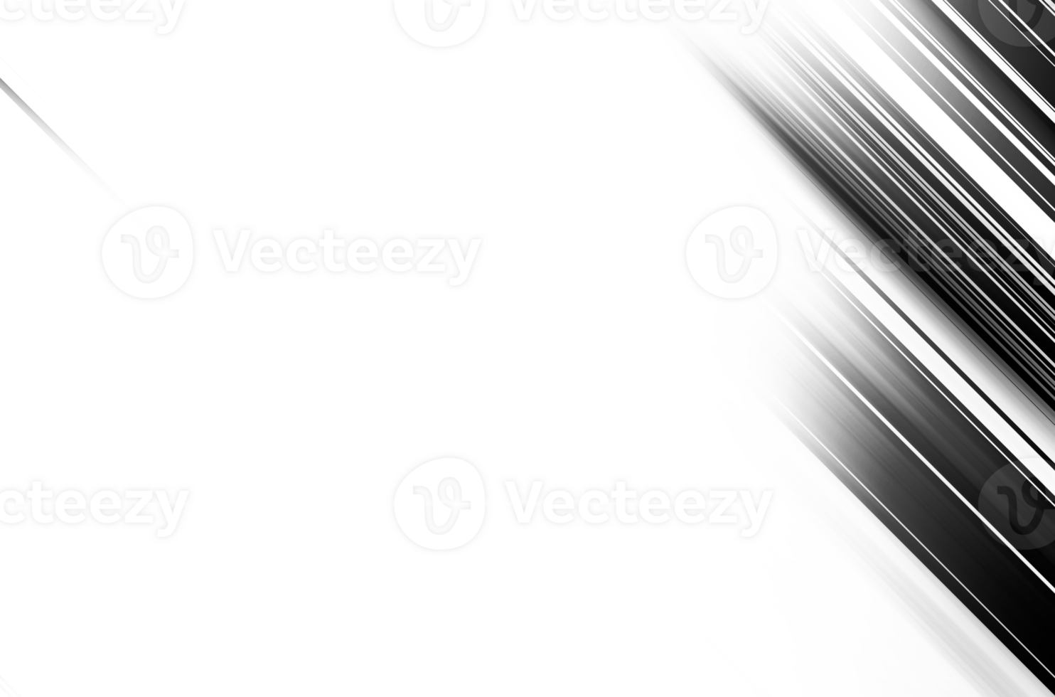 Black and white striped abstract background overlay. Motion effect. PNG graphic illustration with transparent background.