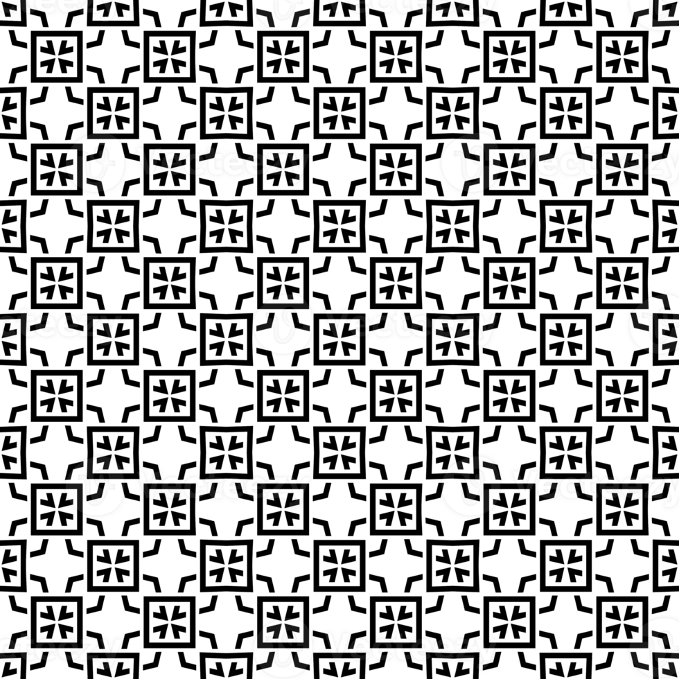 Black seamless abstract pattern. Overlay for background and backdrop. Ornamental design. PNG graphic illustration with transparent background.