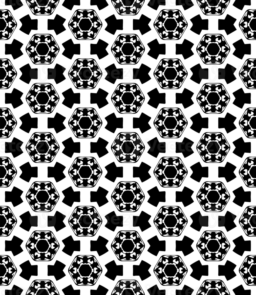 Black seamless abstract pattern. Overlay for background and backdrop. Ornamental design. PNG graphic illustration with transparent background.