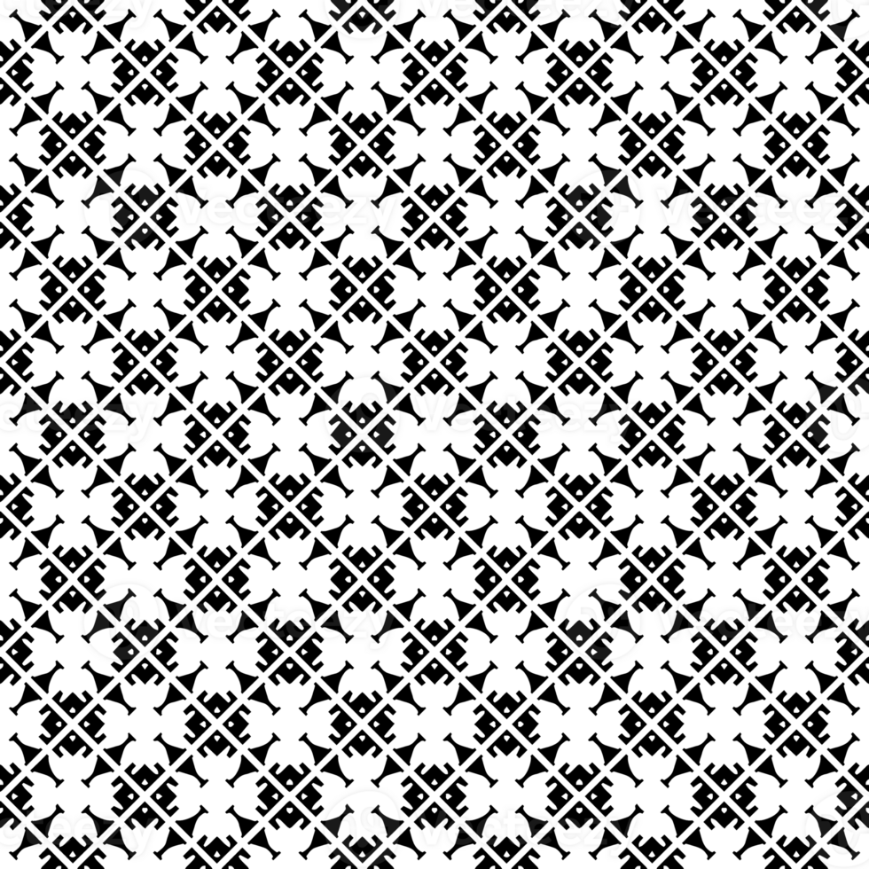 Black seamless abstract pattern. Overlay for background and backdrop. Ornamental design. PNG graphic illustration with transparent background.