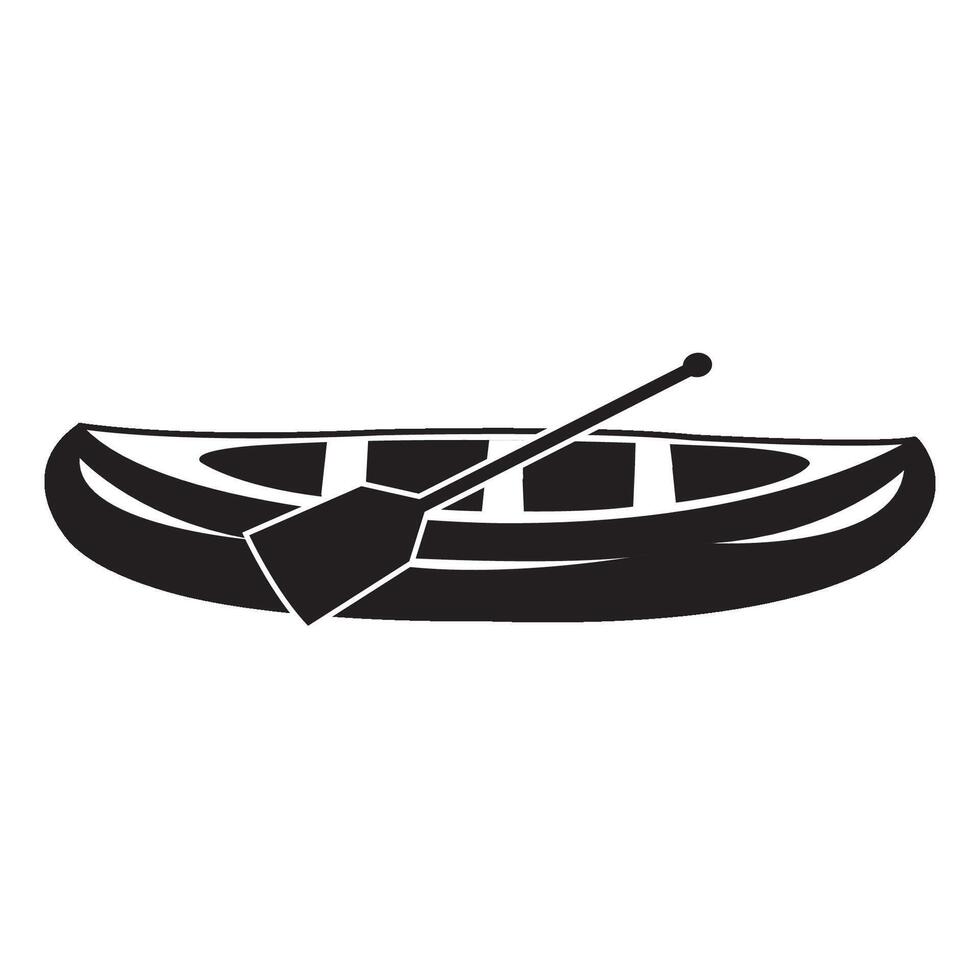 plantilla de diseño de vector de logotipo de icono de canoa