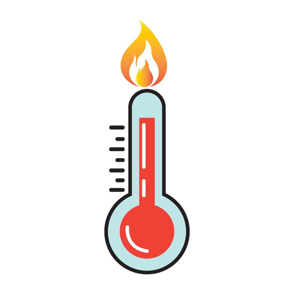 caliente temperatura icono logo vector diseño modelo