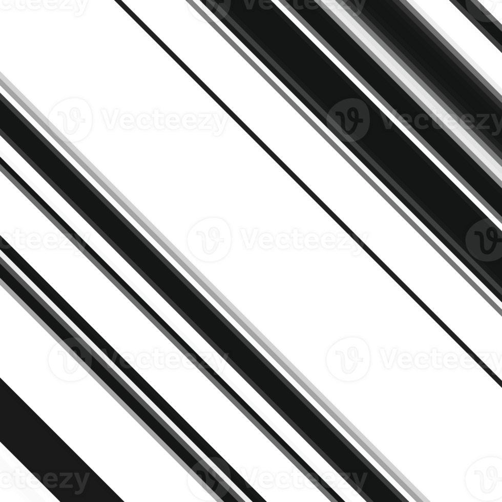 Black and white striped abstract background overlay. Motion effect. PNG graphic illustration with transparent background.