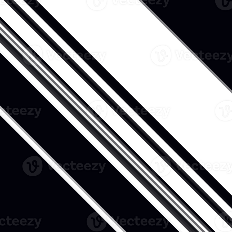 Black and white striped abstract background overlay. Motion effect. PNG graphic illustration with transparent background.