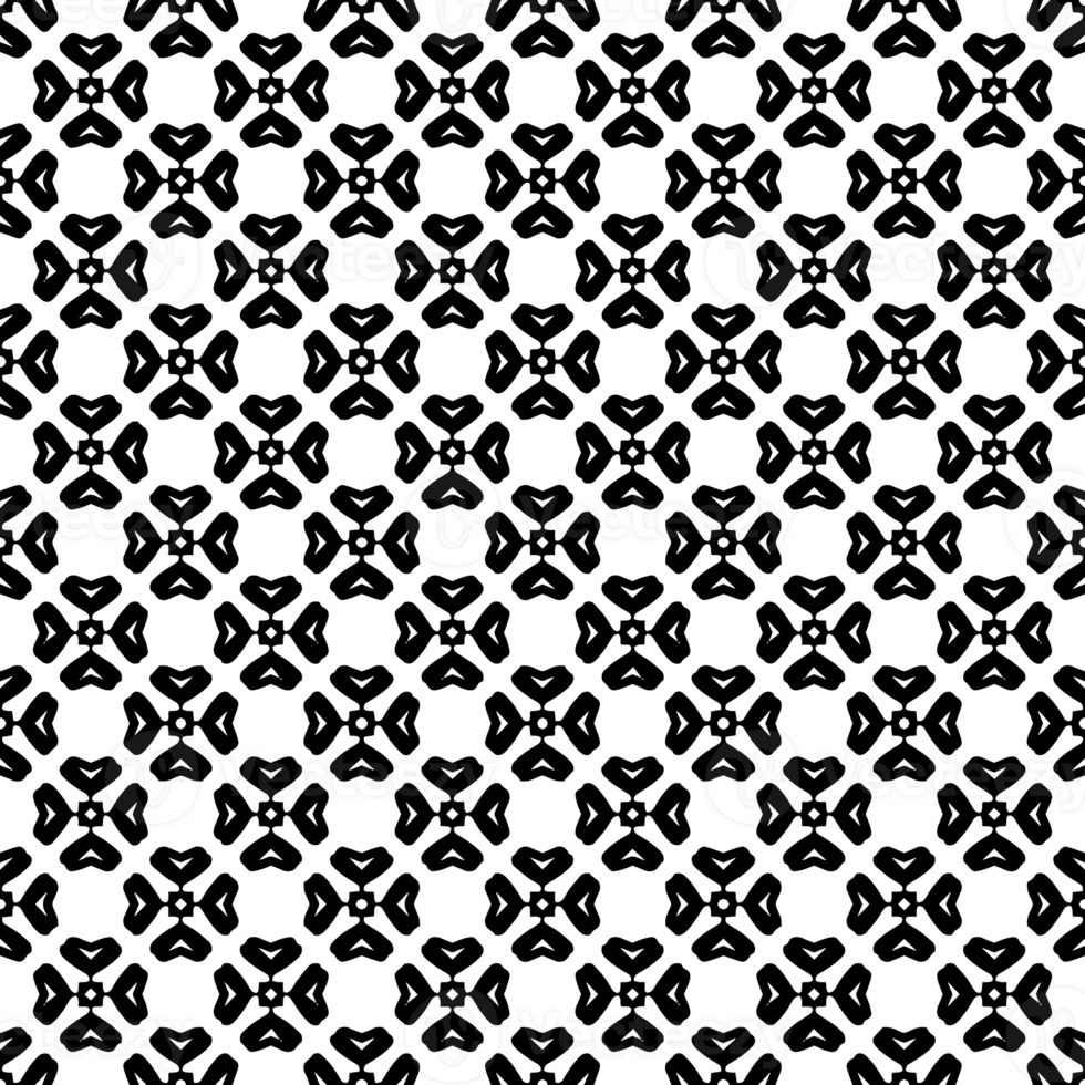 Black seamless abstract pattern. Overlay for background and backdrop. Ornamental design. PNG graphic illustration with transparent background.