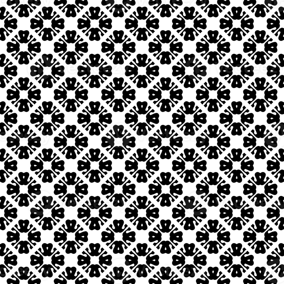 Black seamless abstract pattern. Overlay for background and backdrop. Ornamental design. PNG graphic illustration with transparent background.